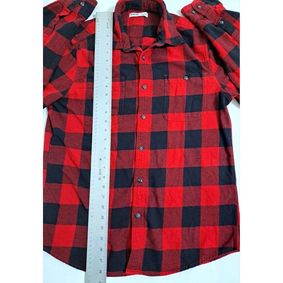 Sonoma Mens Medium Flannel Red Black Check Plaid Lumberjack Shirt Button - Picture 7 of 8